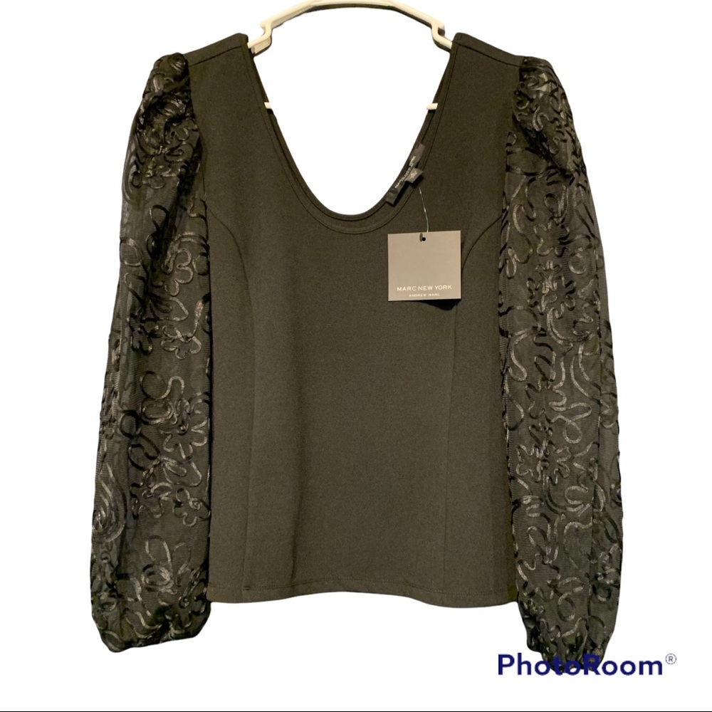 ✨ 50% Off Flash Sale ✨ Detailed, Sheer Long Sleeve Marc New York Blouse